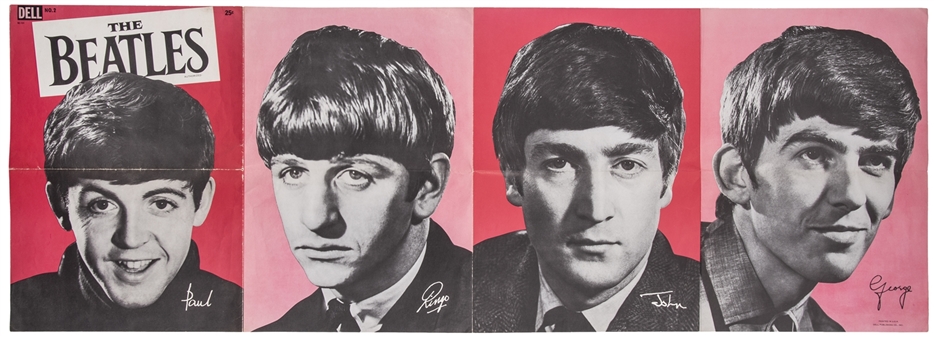 1964 Beatles 18.5x52" Vintage Poster - Dell No.2